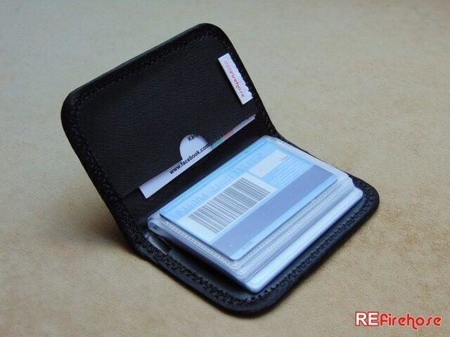 Bank card wallet from recycled fire hose for up to 24+2 pieces of cards