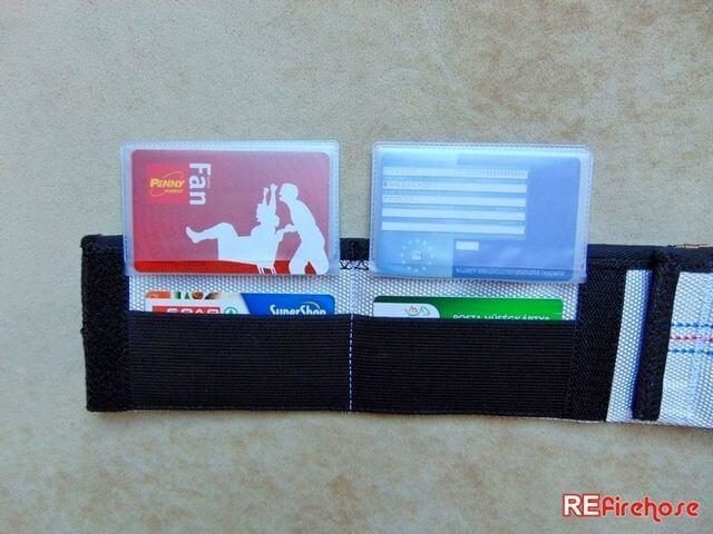 Cardholder wallet fire hose case for 2x4 pieces cards with 2 elastic pockets